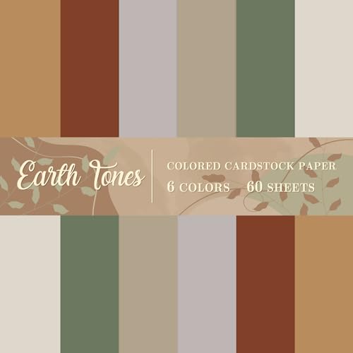 60 Sheets 8.5 x 11 Inch Earth Tones Card Stock Thick Paper Cards Colored Scrapbook Paper for Earth Day Prints DIY Arts Crafts School Office Home Supplies, 65LB