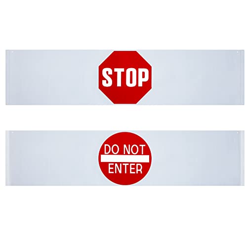 Weysat 50 x 12 Inch Door Guard Stop Banner Stop Sign Strip Do Not Enter Sign Wandering Prevention Aid for Dementia Patients
