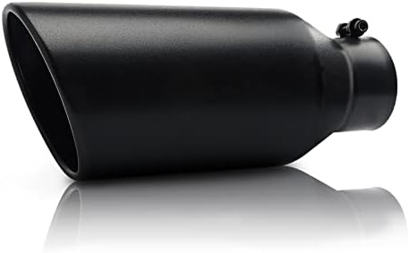 Exhaust Tip 3 Inch Inlet, MONOKING 3 inch Exhaust Tips Oval Stainless Steel Black Tailpipes for Truck Car 3" Inlet 5" Outlet 12" Long Exhaust Pipe