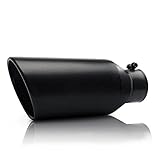 Exhaust Tip 3 Inch Inlet, MONOKING 3 inch Exhaust Tips Oval Stainless Steel Black Tailpipes for Truc