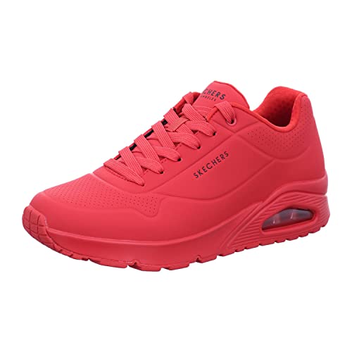 Skechers Uno Stand On Air Baskets Homme, Red Durabuck Mesh, 44 EU
