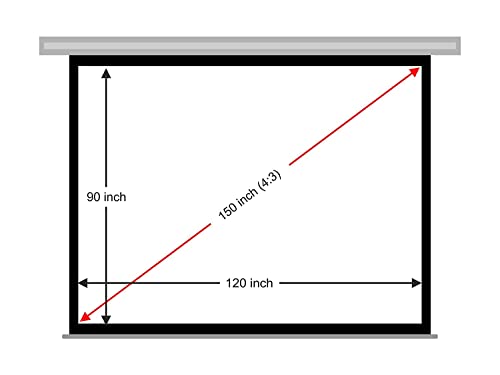 Image of Technolite Home Theatre Motorised Projector Screen, 150 Inches Diagonal, 4:3 Ratio 10 Ft x 8 Ft Supports 1080P-UHD-3D-4K Technology with Cordless Remote(White)