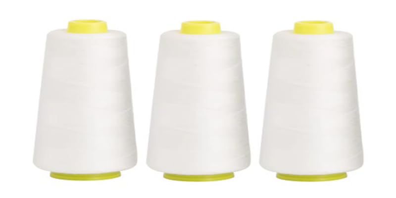 3 Bobinas Grandes Hilo de Coser de poliéster Todo propósito 40S/2 para Coser, acolchar, Patchwork, remalladora y overlock,manualidades de costura,5000YRDS (BLANCO)