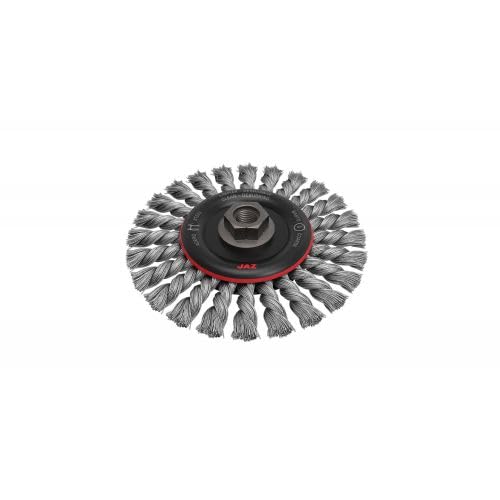Cepillo circular alambre trenzado 3 hileras, diam. 200, eje 30, acero gris 0,5mm