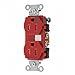 Straight Blade Devices, Tamper Resistant Duplex Receptacle, Hubbell-Pro, Hospital Grade, 15A 125V, 2-Pole 3-Wire Grounding, 5-15R, Red