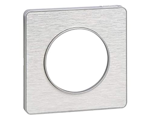 Schneider Electric S530802J Plaque 1 poste Odace Touch Aluminium brossé Liseré alu