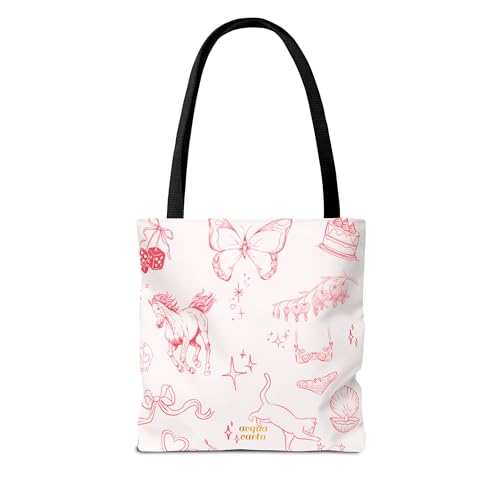 Pink Pony Pattern Tote Bag – Aesthetic Pattern Canvas Tote for Daily Use | Lightweight Bag for Concerts & Glamorous Escapes2