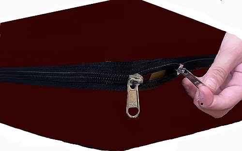 Image of 100% Waterproof Mattress Cover /Protector with Zipper Chain for Double Bed (Set of 2 Pieces) II All Around Protection with 360 Encasing (36 inch*72 inch*7, Maroon)