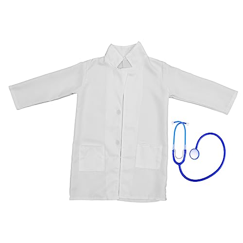GALPADA 1 Juego estetoscopio de bata blanca enfermera estetoscopio disfraz de medico niños disfraz enfermero niño disfraz de doctor con estetoscopio juguete decoración ropa de rendimiento