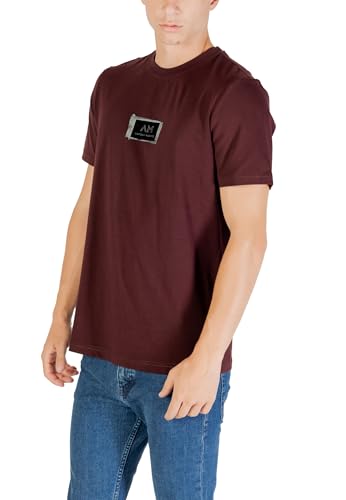 Antony Morato Camiseta de manga corta Stuttgart Regular Fit with Matt Plastic And Flock Logo Print MMKS02575-FA100240 Burdeos, burdeos, M