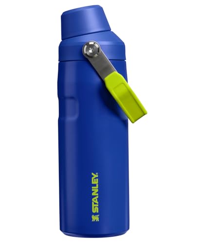 Image of STANLEY IceFlow Fast Flow Bottle, 16 oz, Cobalt Chartreuse | Angled Spout Lid | Lightweight and Leakproof for Travel and Sports | Easy Carry Handle | Insulated Stainless Steel | BPA-Free