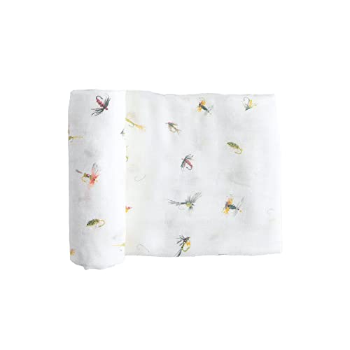 Image of Little Unicorn – Gone Fishing Deluxe Swaddle | Single | 100% Rayon Muslin from Bamboo | Super Soft | Newborns and Infants | Large 47” x 47” | Machine Washable