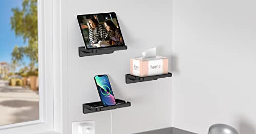 Homemount Wall Phone Holder - Stick On Phone Wall Mount For Bathroom And Kitchen - Compatible With Any Phone Ipad Wall Mount Shower Glass Mirror Universal Wall Adhesive Phone Shelf White #TOP5