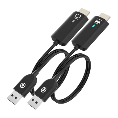 eppfun CS500AB Wireless HDMI Transmitter and Receiver, 5G WIFI/1080P HD Wireless HDMI Extender Adapter 165FT/50M Range for Streaming Video/Audio from Laptop/PC to TV/Projector/Monitor (Black)