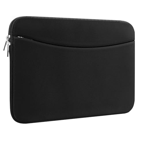 BAAGOAZ Funda para MacBook 13-14 Pulgadas con Bolsillo Frontal, Delgado y Ligero, Compatible con MacBook Pro Air 13,3, 13,6 y 14,2 (M4, M3, M2, M1 2022 2023 2024 2025), Negro