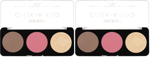 Image of Swiss Beauty Cheek-A-Boo 3-in-1 Face Palette - Blusher, Contour & Highlighter | Highly Pigmented, Blendable & Lightweight | Long-Lasting Makeup Palette for All Skin Tones | 8g, Shade- 03 (Pack of 2)