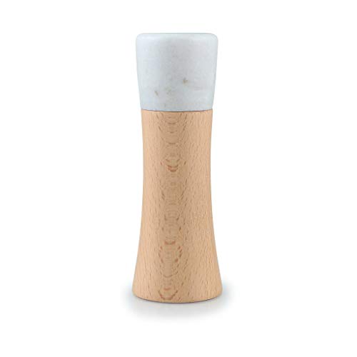 Swissmar Milano 7" Beechwood Salt Mill with White Granite Top