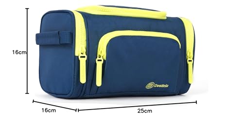 Destinio Toiletry Bag for Men and Women - Waterproof Pockets, Mesh Pockets, Hanging Hook - Shaving Kit Bag, Travel Pouch and Toiletry Kit Cosmetics, Gadget, Make up, Accessories (Dark Blue) 8 31LV2lgd1+L