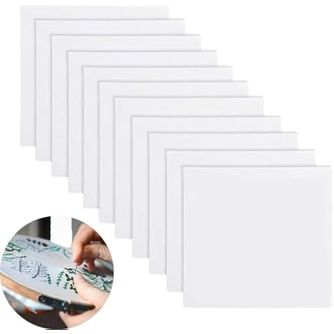 10PCS White Cotton Cross Stitch Fabrics Cover