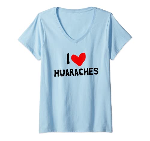 Femme J'adore les Huaraches T-Shirt avec Col en V