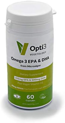 Opti3 Omega-3 850 Milligrams EPA DHA - Vegan Omega 3 Supplement - Twin Pack  120 Capsules - Vegetology : Amazon.co.uk: Health \u0026 Personal Care