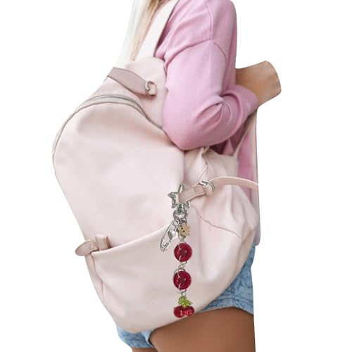 LEYILE Stylish Acrylic Button Keychain Bag Pendant Phone Charm Unique Keyring Chain Decoration for Fashion Forward Individual