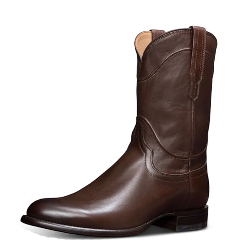 CrtTsks Homme Cuir Véritable Cowboy Bottes Longueur du...
