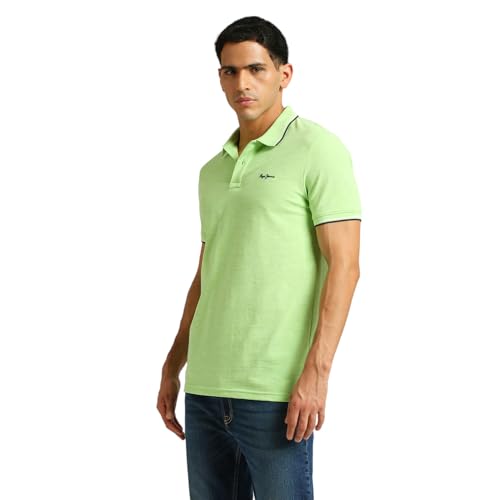 Image of Pepe Jeans Men's Cotton Regular Fit Polo T-Shirt