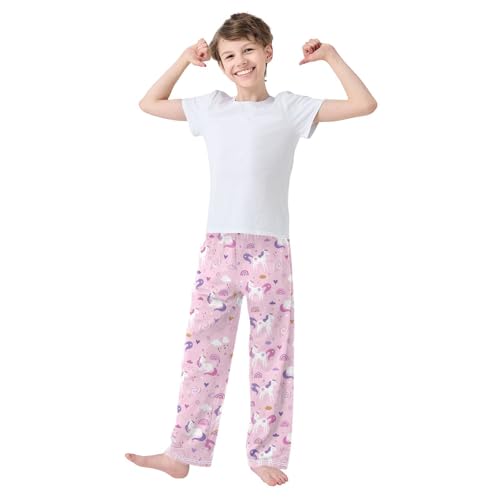 Boys' Pants Cute Unicorn Rainbow Cloud Star Long Bottoms Jogger Pants Elastic Waist Trousers with Pockets S-XL2