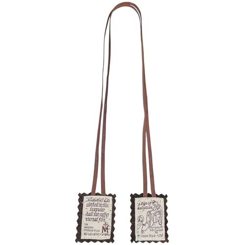 TALPGOD Brown Scapulars, 3 Pack Bulk Catholic Necklaces, Mount Carmel, Home Protection, Mexican Decor3