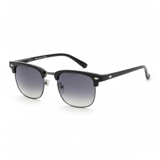 Óculos de Sol Polo London Club, estilo Club Master Quadrado Com Lentes Fume Preto contém com Case ECO, Unissex (Preto lente Degradê)