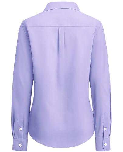 Image of siliteelon Button Down Shirts for Women Oxford Shirt Long Sleeve Classic Wrinkle Free Business Dress Shirts Work Office