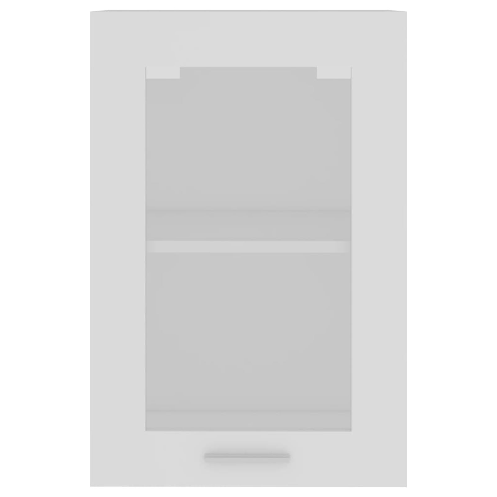 ATOMSTACK MAKER Armadio sospeso in vetro bianco, 40 x 31 x 60 cm, mobile da cucina con frontale in vetro, 2 ripiani, portata 60 kg, in legno e vetro di sicurezza, design minimalista per cucina/bagno