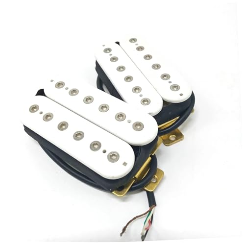 エレキギターピックアップ ギターピックアップ ハムバッカー ダブルコイル エレキギターピックアップ 50/52mm ギターアクセサリー(White)