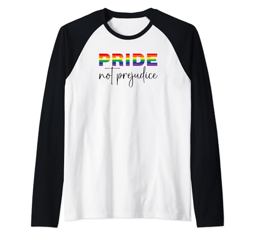 Inspirational Gay Pride LGBT Quotes Pride Not Prejudice Raglan Baseball Tee