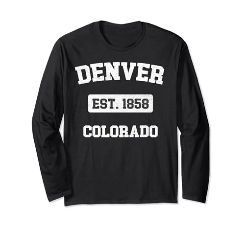 Recuerdo vintage de Denver Colorado Colorado Est. 1858 Manga Larga