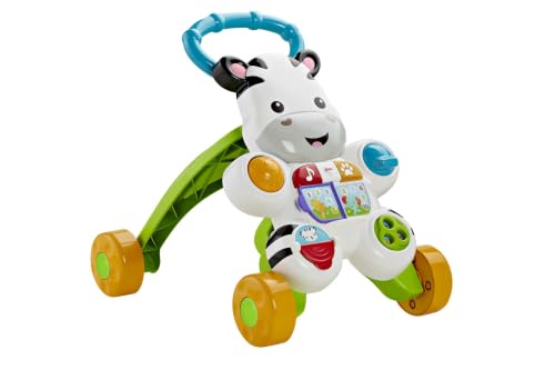Fisher-Price Lern mit mir - Zebra Lauflernwagen, musikalisches Aktivitäts- und Gehspielzeug mit Lerninhalten, ab 6 Monaten, Deutsche Version, Reduzierte Verpackung, HBW56