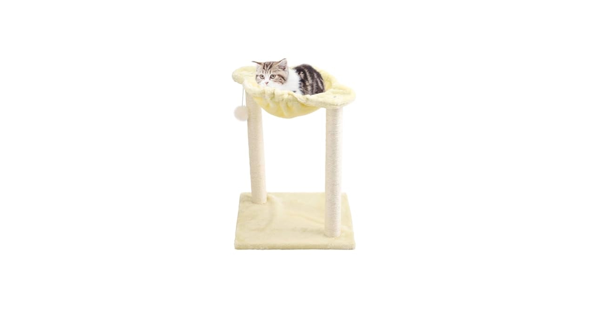 キャットタワーハンモックカバーひんやり夏用 クリームホワイト縁ピンクハンドメイド キャットタワーハンモックカバーひんやり夏用 クリームホワイト