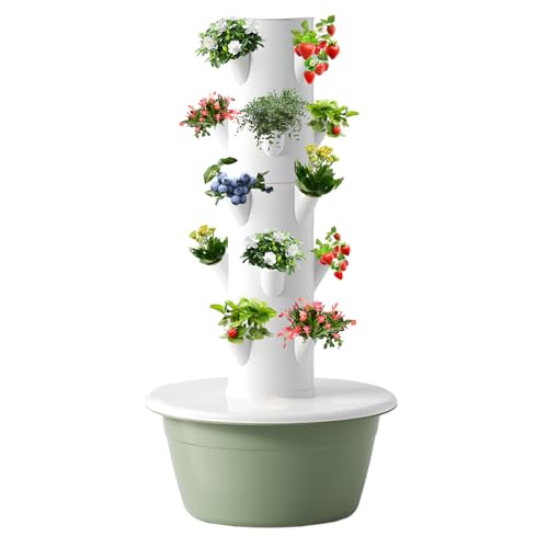 Aeroponic Tower zestaw ogrodowy, pionowy system rolniczy z automatycznym timerem i pompą, hydroponika do ziół i warzyw o wysokiej wydajności, bez gleby,