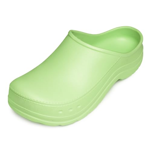 Ladeheid Damen Clogs - Ultraleicht Eva Gartenclogs Damen Pantoletten Wasserdicht Pantoffeln für Frauen Perfekt als Gartenschuhe Hausschuhe LA-CA-25 (40 EU Pistazie)