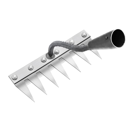 Râteau de Désherbage Multifonction en Métal, Râteau De Jardin 7 Dents, Râteau De Jardin Portable pour Désherber, Outillage De Jardin pour Désherber/Ameublir/Semence (sans Manche) 7 Dents