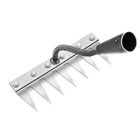 Rastrello da giardino Rastrello a mano da giardino - 6 denti in metallo coltivatore da giardino Rastrello piccolo attrezzo con teste in acciaio al carbonio per piantare