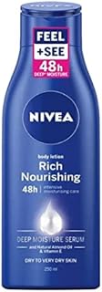 NIVEA Rich Nourishing Body Lotion (500ml), 48h Replenishing Body Lotion, Intensive Moisturising Cream with Almond Oil and Deep Moisture Serum, Creamy Hydrating Formula