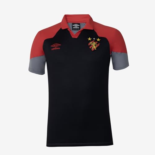 Polo Masc. Umbro Sport Viagem 2023, Grafite/Preto/Vermelho, G