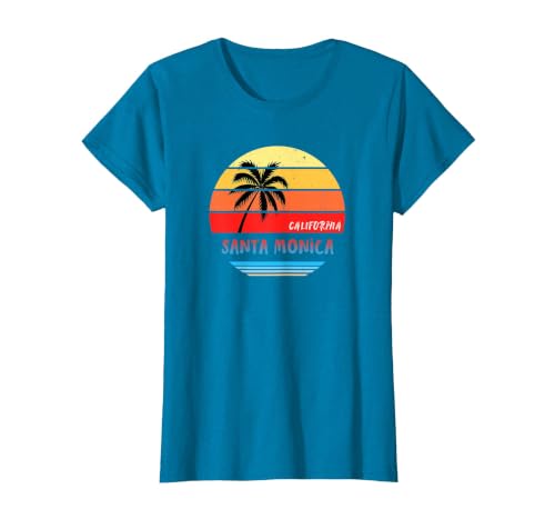 Santa Monica Shirt | Santa Monica California T-Shirt, Women, Sapphire Blue, X-Large