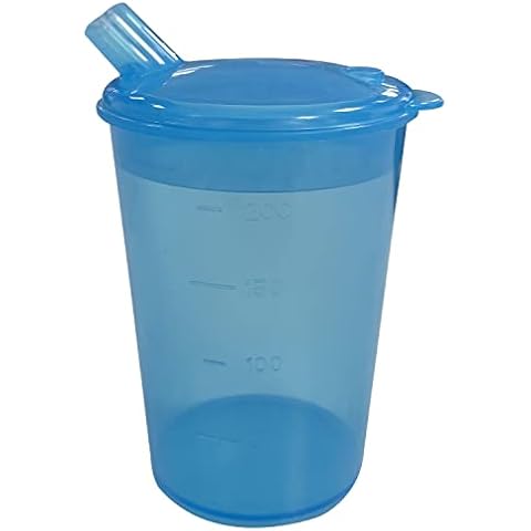 Adult Drinking Cup with Spout, Sippy cup for adults ideal for Those who Struggle with Solid Foods, Adult sippy cup for Elderly, Less able , beakers for adults with Lip Spout Non Spill Cups 200ml Cover