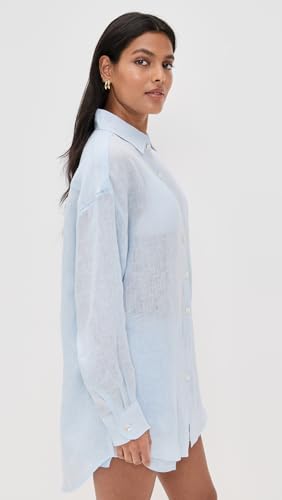 Women's Swimwear Playa Linen Boyfriend Shirt Swimsuit Cover Up4