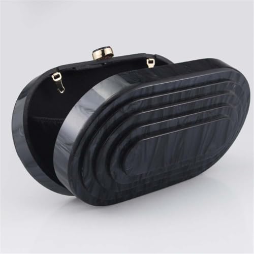 Image of Acrylic Evening Clutch Bag for Women Shell Shape Shoulder Crossbody Bag Glitter Marble Purse Handbag