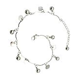 SHERCHPRY Tobillera Ajustable de Plata Colgante de Corazón, Cadena Delicada de Estilo Simple, Joyería Elegante para Mujer, Adecuado para Uso Diario, Playa, Fiesta y Viajes