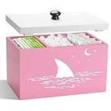 Tampon Holder for Bathroom,Pink Feminine Product Organizer,Girl Stuff Box for Bathroom,Pad and Tampon Organizer for Bathroom,Pad Holder for Bathroom,Shark Week Bathroom Organizer,Bathroom Accessories